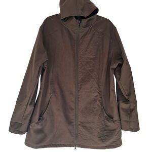 Stormtech Performance‎ Brown Hooded Zip Up Softshell Jacket Women's 2XL